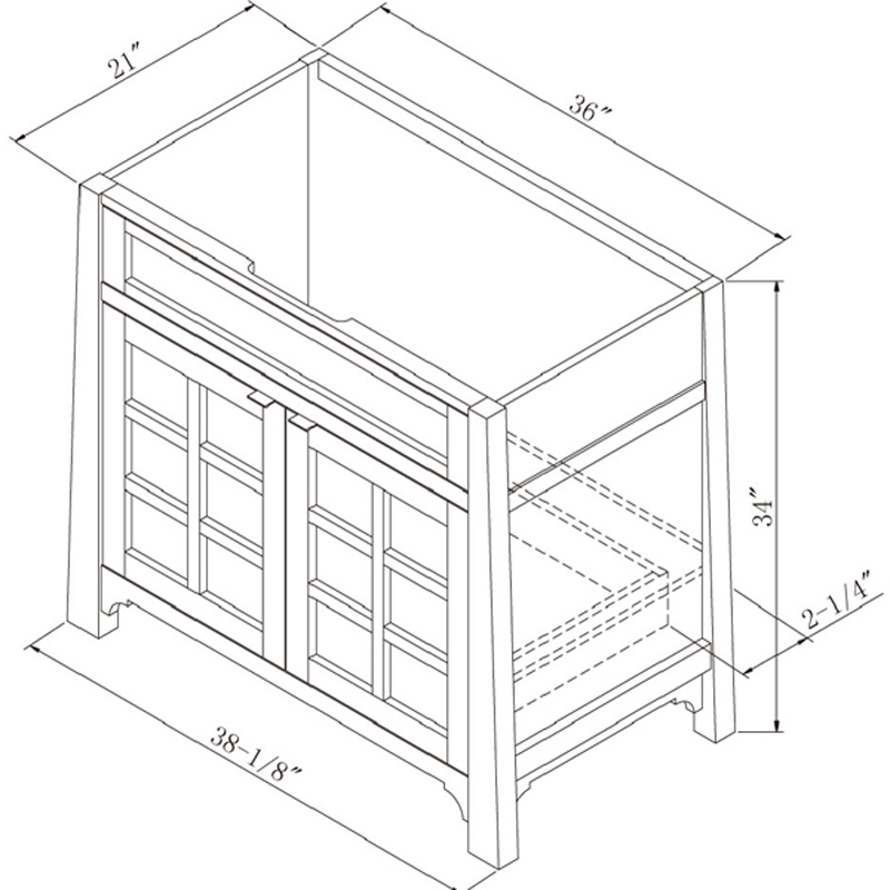 36" Parkdale Single Vanity - Dimensions 36" Parkdale Single Vanity - Dimensions