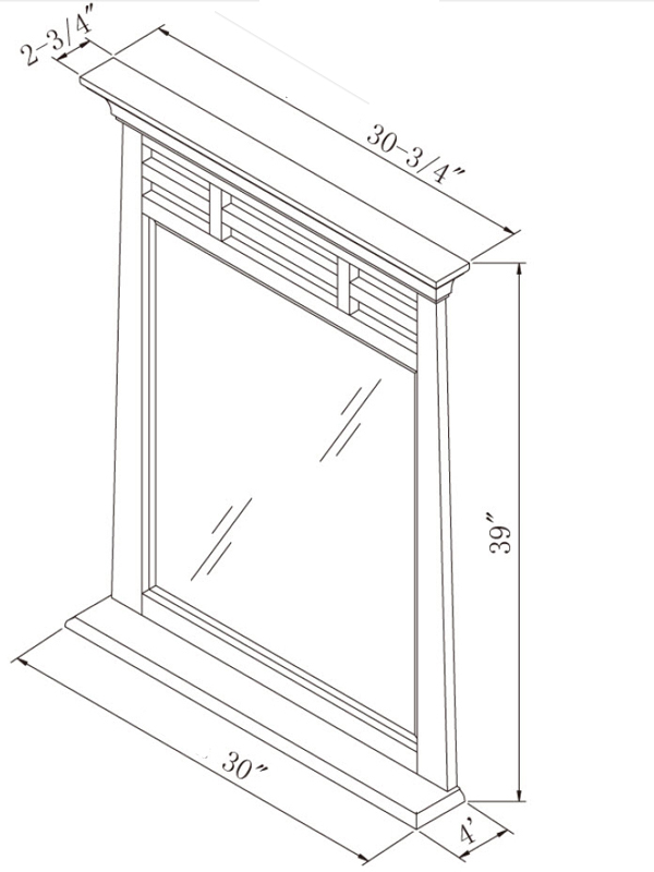 Optional Mirror - Dimensions Optional Mirror - Dimensions
