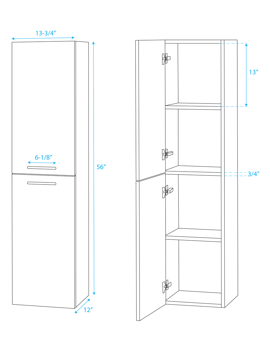 Amare Wall Cabinet - Dimensions
