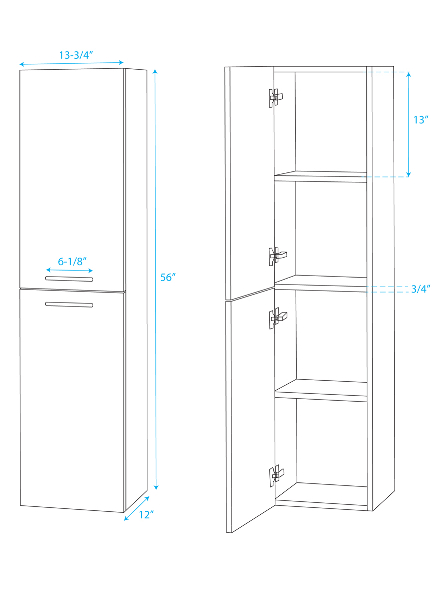 Amare Wall Cabinet - Dimensions Amare Wall Cabinet - Dimensions