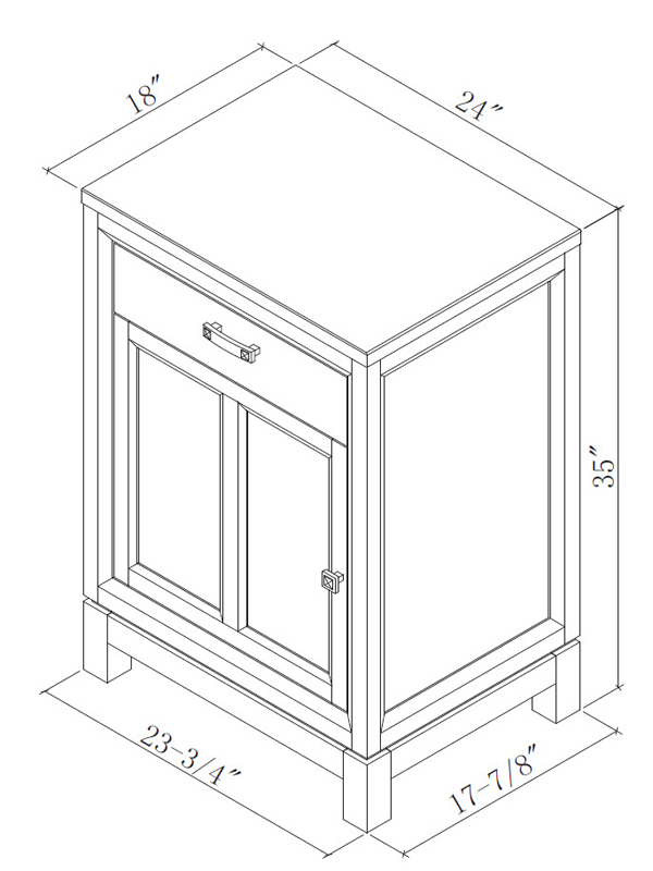 Optional Linen Cabinet (Base) - Dimensions Optional Linen Cabinet (Base) - Dimensions
