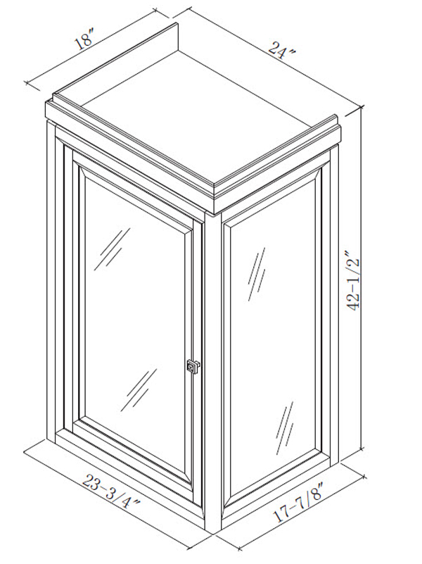 Optional Linen Cabinet (Hutch) - Dimensions Optional Linen Cabinet (Hutch) - Dimensions