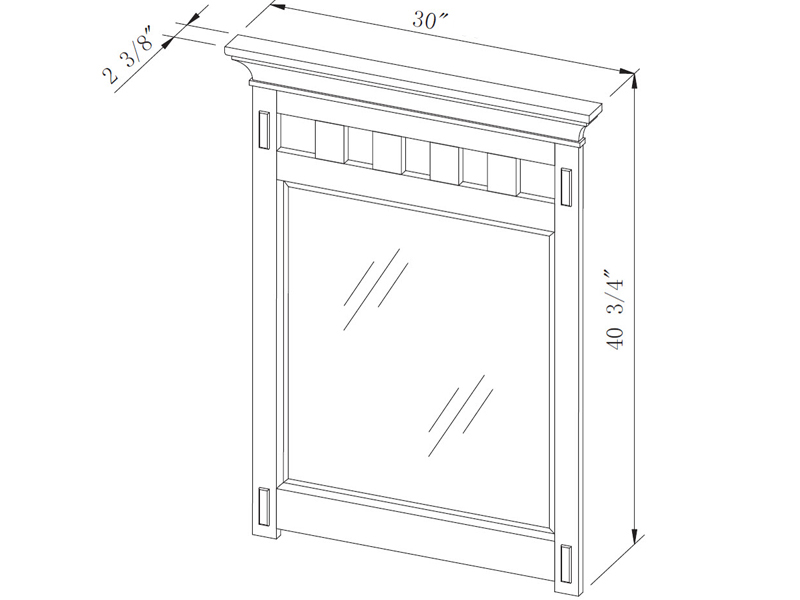 Optional Small Mirror - Dimensions Optional Small Mirror - Dimensions