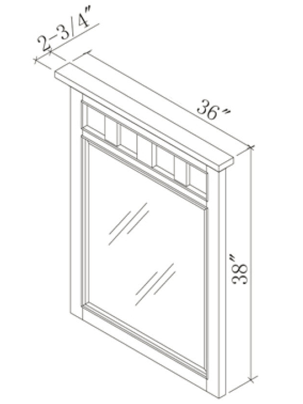 Optional Large Mirror - Dimensions