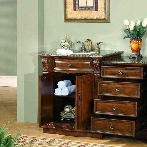 Vanity with optional drawer bank Vanity with optional drawer bank