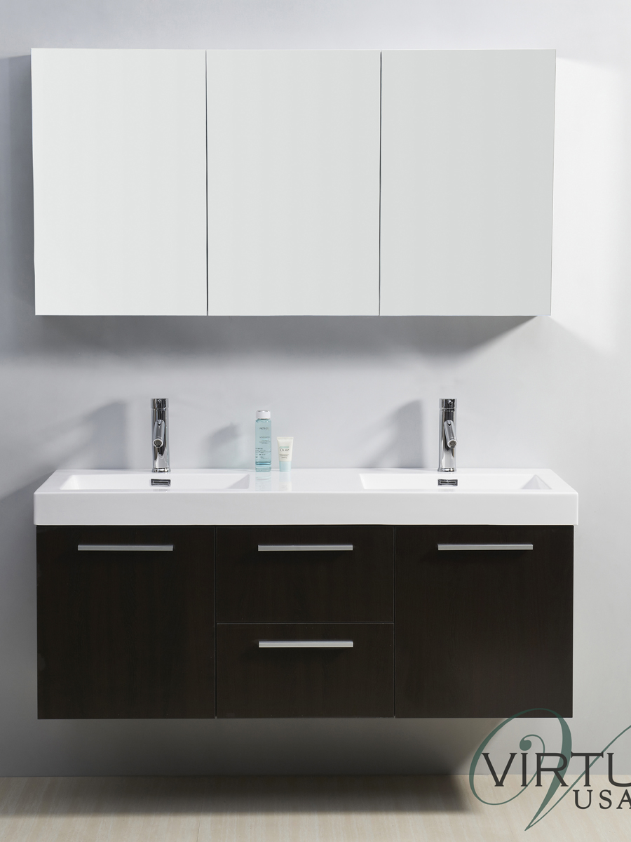 54" Midori Double Sink Vanity in Wenge 54" Midori Double Sink Vanity in Wenge