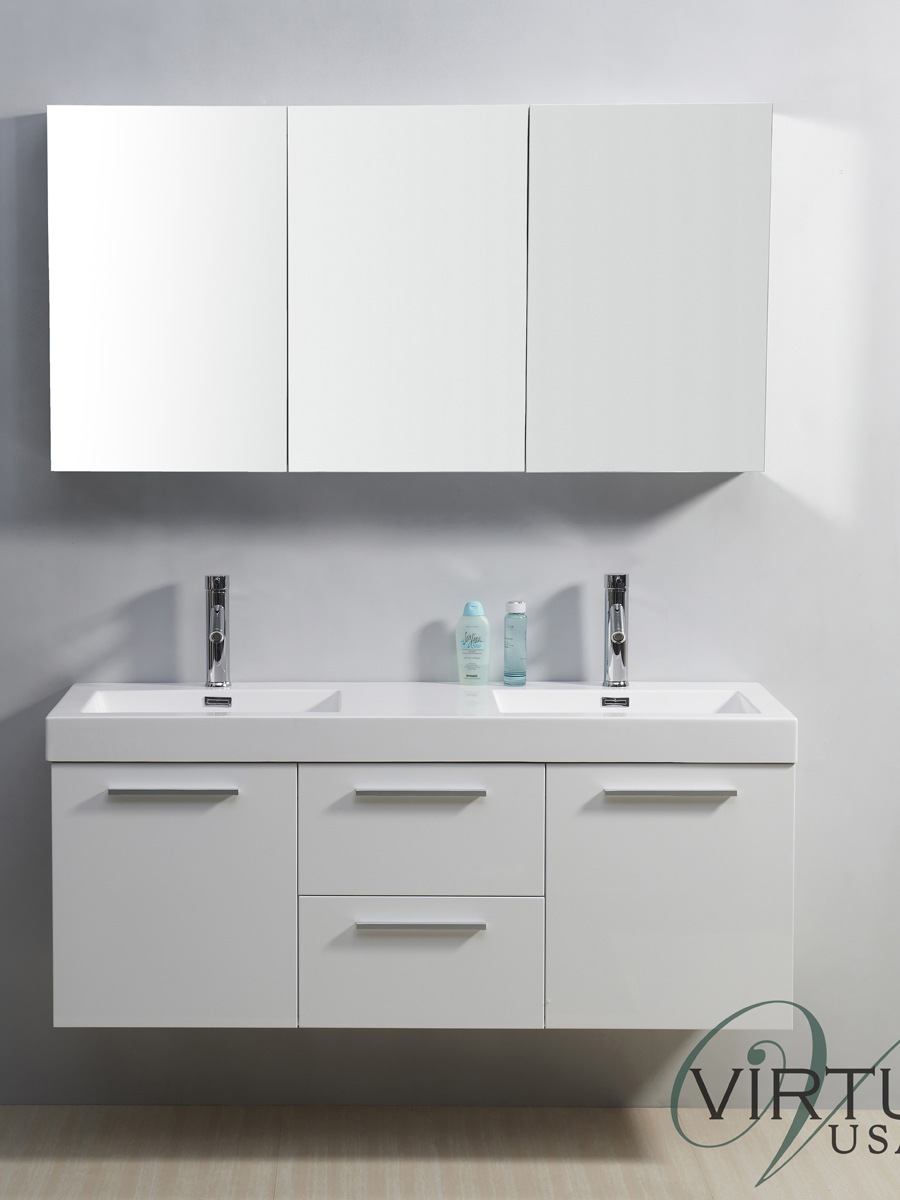 54" Midori Double Sink Vanity in White 54" Midori Double Sink Vanity in White