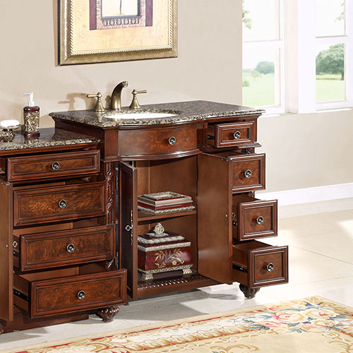 Shown with Optional Drawer Bank - with Baltic Brown Granite Top