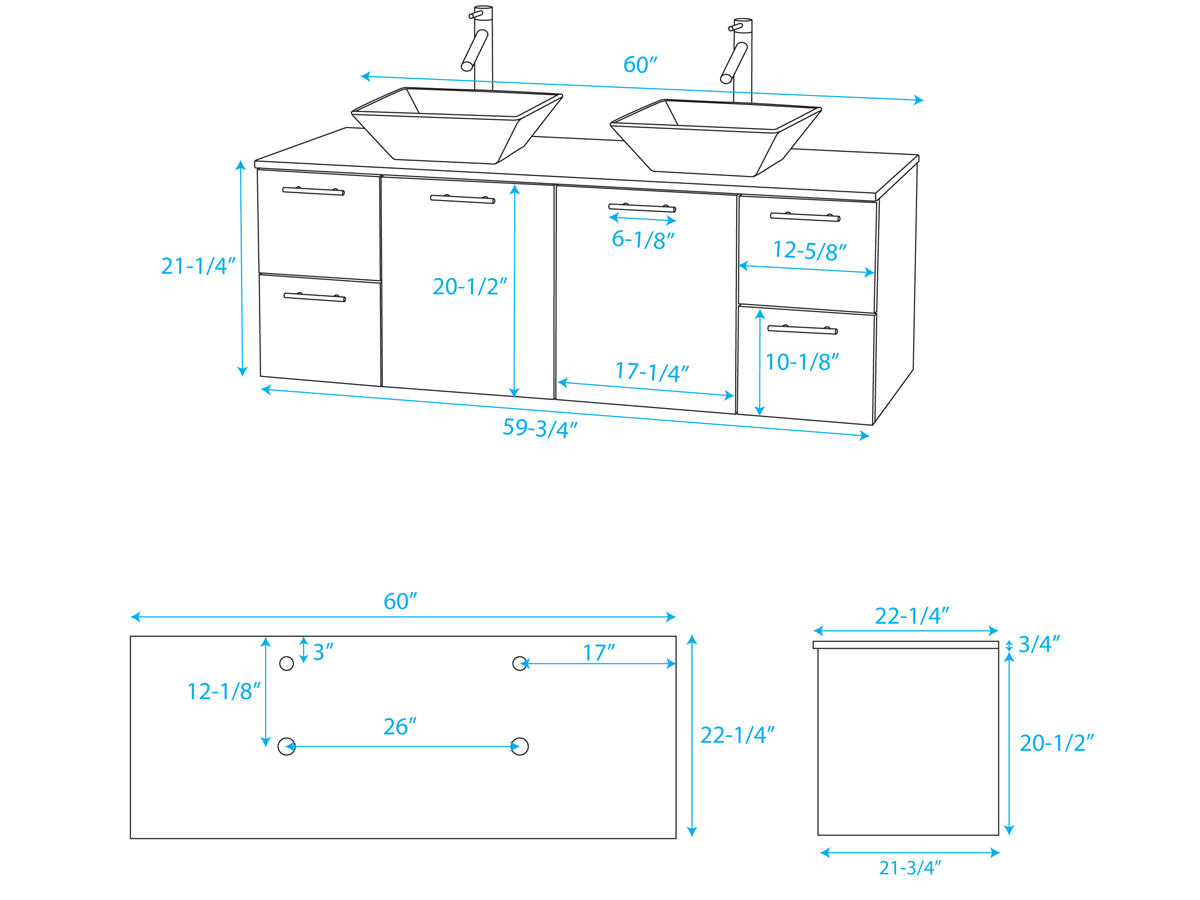 Dimensions Of A Double Bathroom Vanity