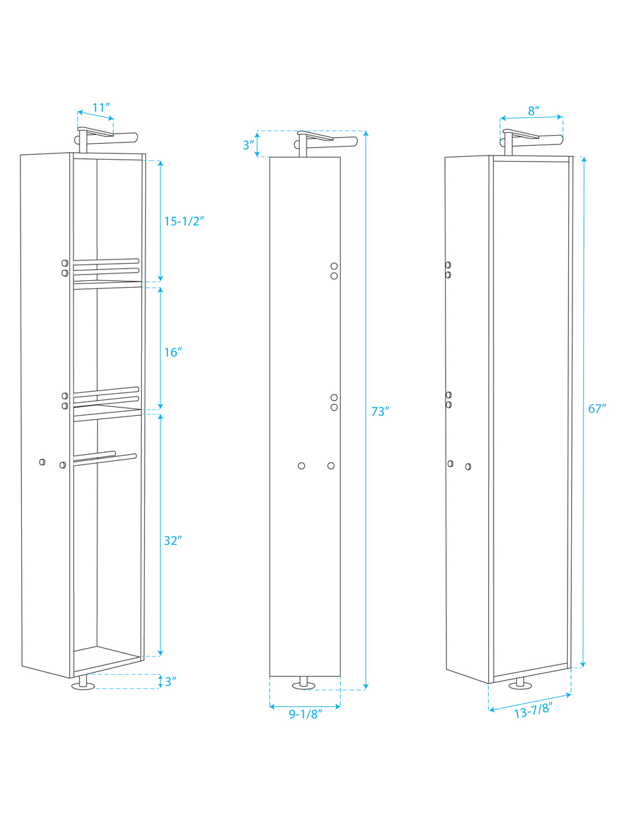 Optional Rotating Floor Cabinet - Dimensions Optional Rotating Floor Cabinet - Dimensions