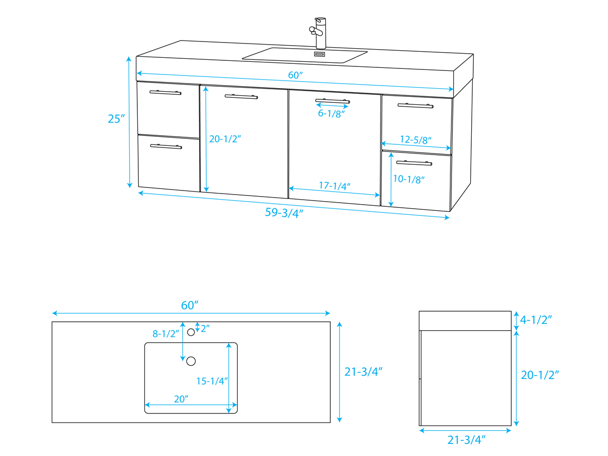 Bathroom Vanity Sizes Chart