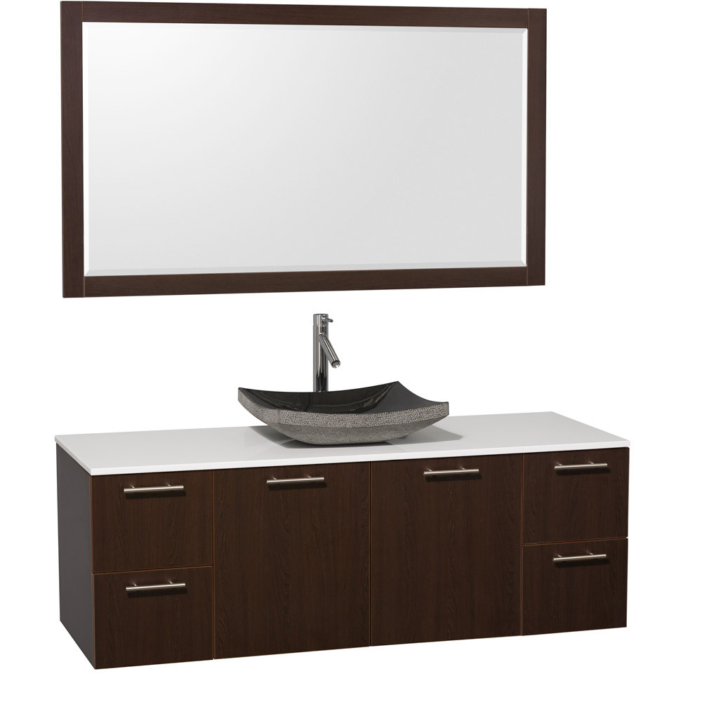 Artificial Stone Top -Shown with Black Granite Sink Artificial Stone Top -Shown with Black Granite Sink