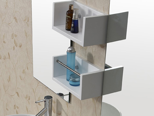 Includes 2 mirrors and shelving unit Includes 2 mirrors and shelving unit
