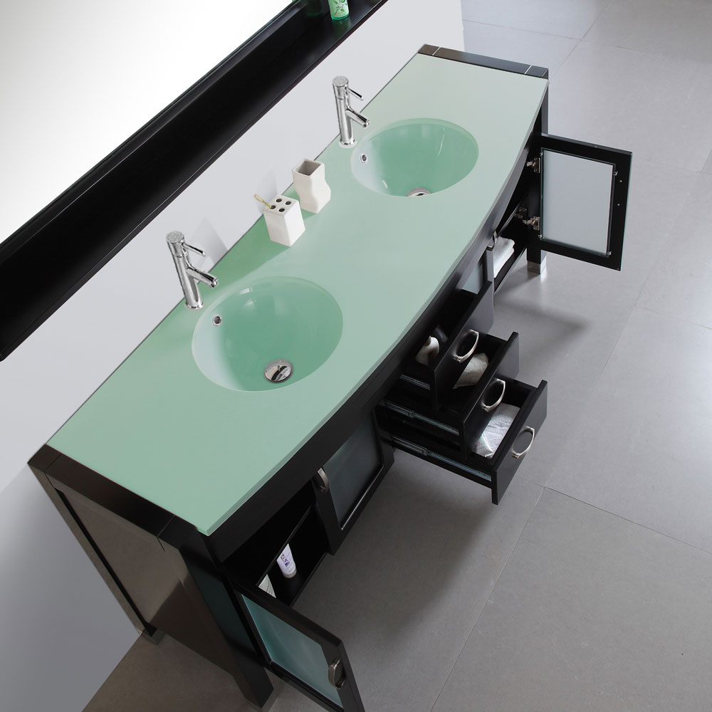 Vanities With Glass Sink at Ronnie Jackson blog