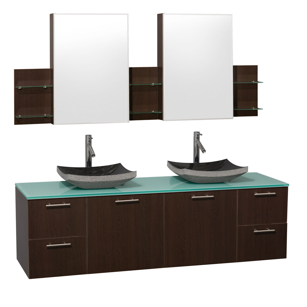 Green Glass Top With Black Granite Sinks And Medicine Cabinets Green Glass Top With Black Granite Sinks And Medicine Cabinets