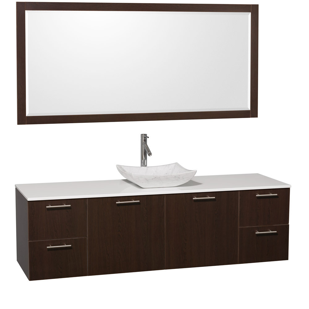 Artificial Stone Top - with Carrera White Marble Sink Artificial Stone Top - with Carrera White Marble Sink