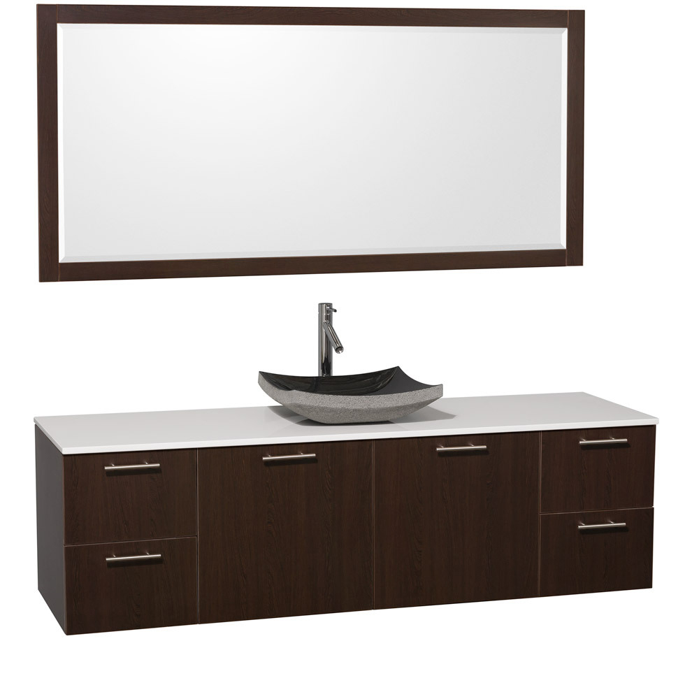 Artificial Stone Top - with Black Granite Sink Artificial Stone Top - with Black Granite Sink