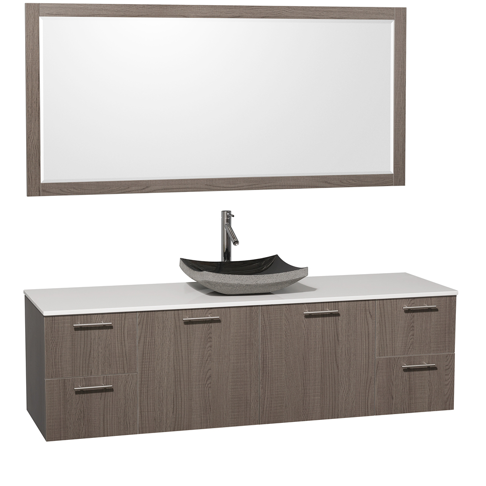 Artificial Stone Top - with Black Granite Sink Artificial Stone Top - with Black Granite Sink