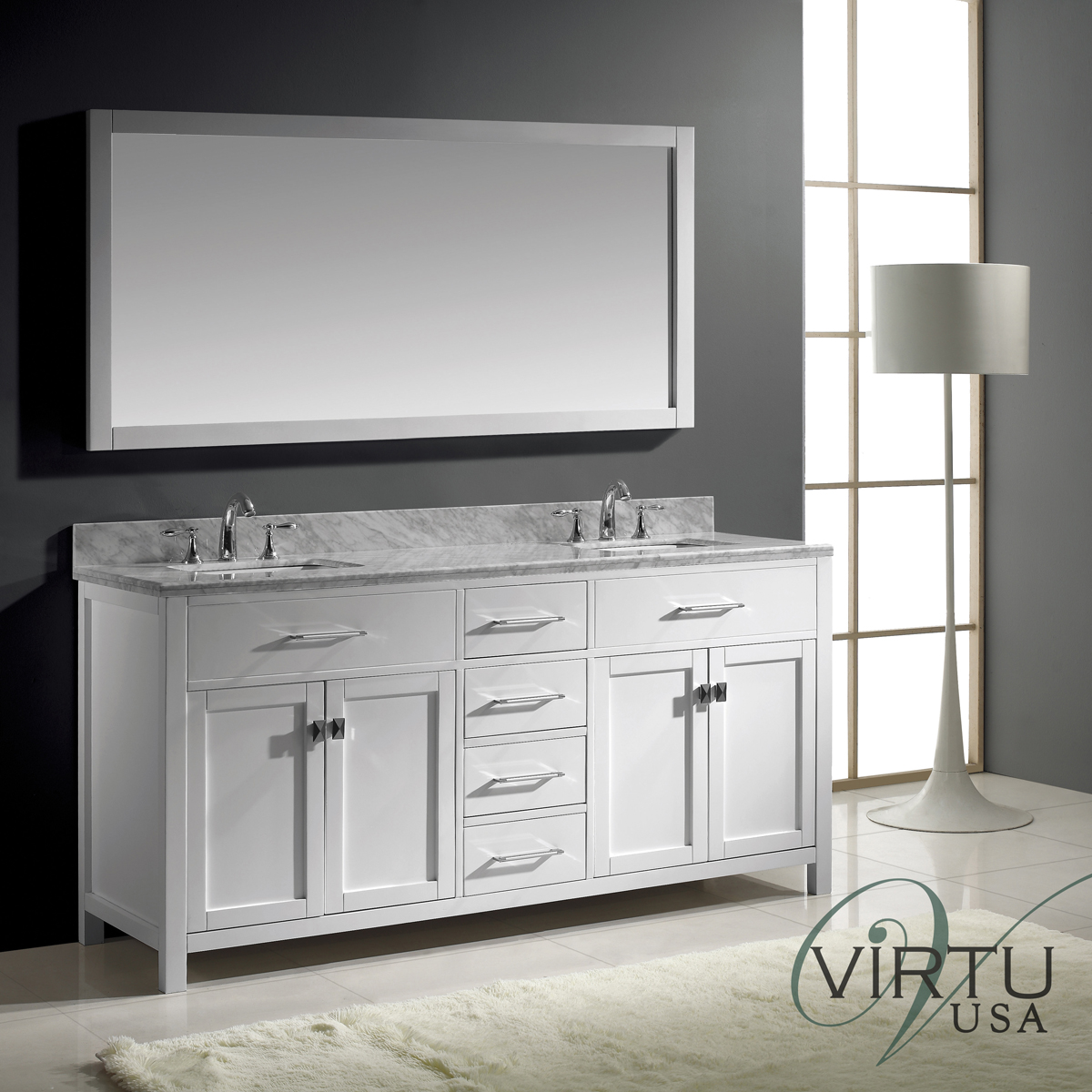 72 Caroline Double Sink Vanity White Bathgems Com