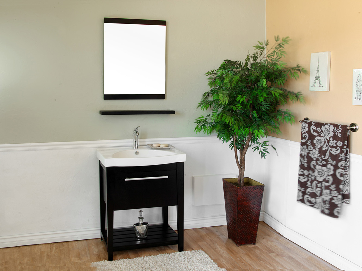 27.5" Thessaly Single Bath Vanity - Shown With Optional Mirror 27.5" Thessaly Single Bath Vanity - Shown With Optional Mirror