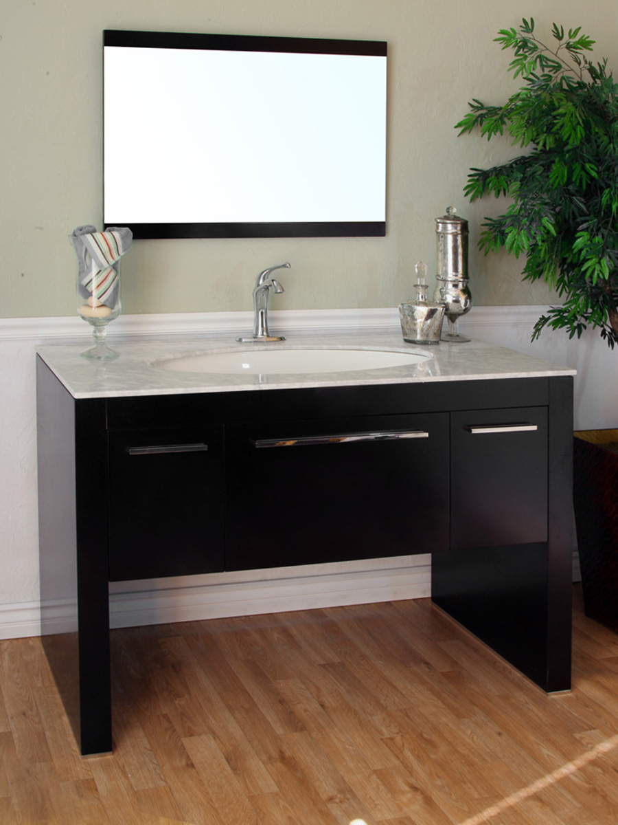 55.3" Corinth Single Bath Vanity - Shown With White Marble Top 55.3" Corinth Single Bath Vanity - Shown With White Marble Top