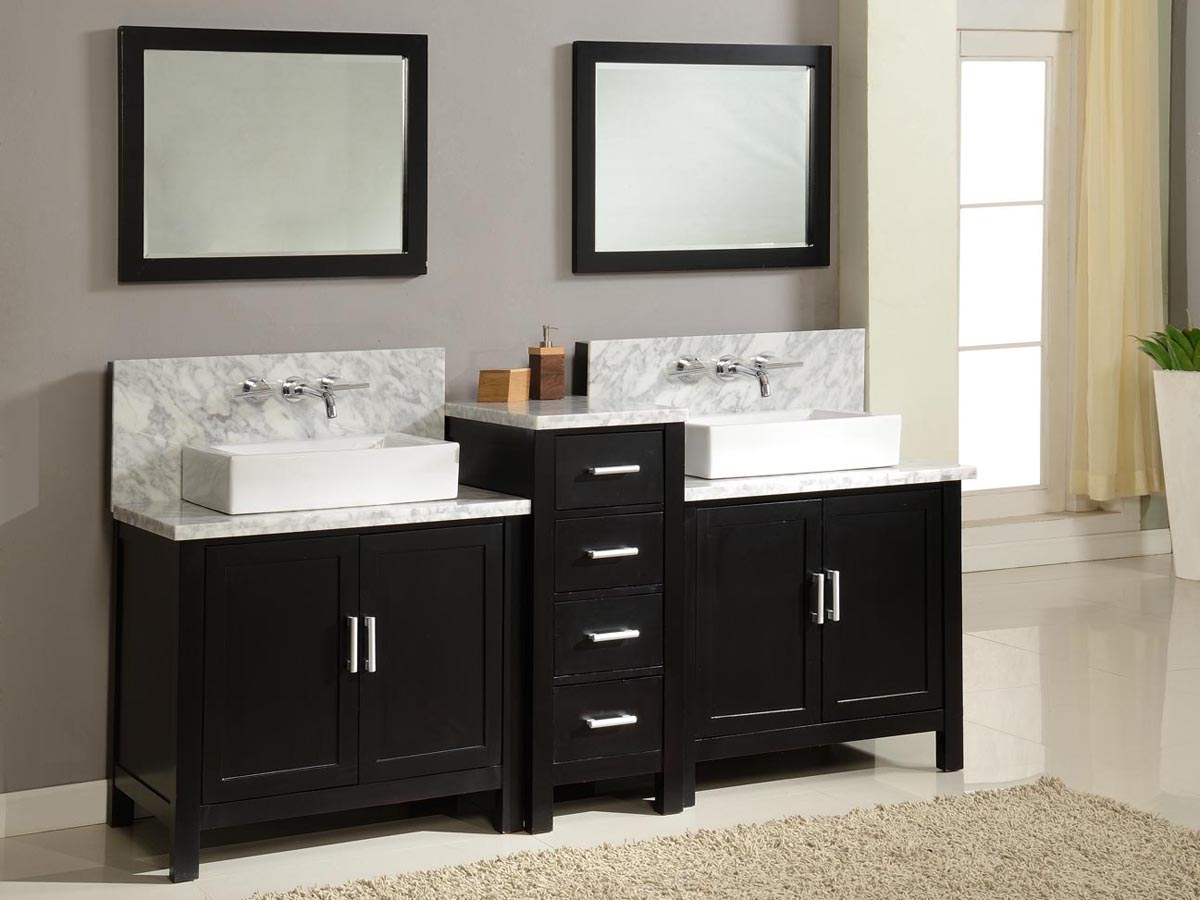 84 Torrington Double Vessel Sink Vanity Espresso