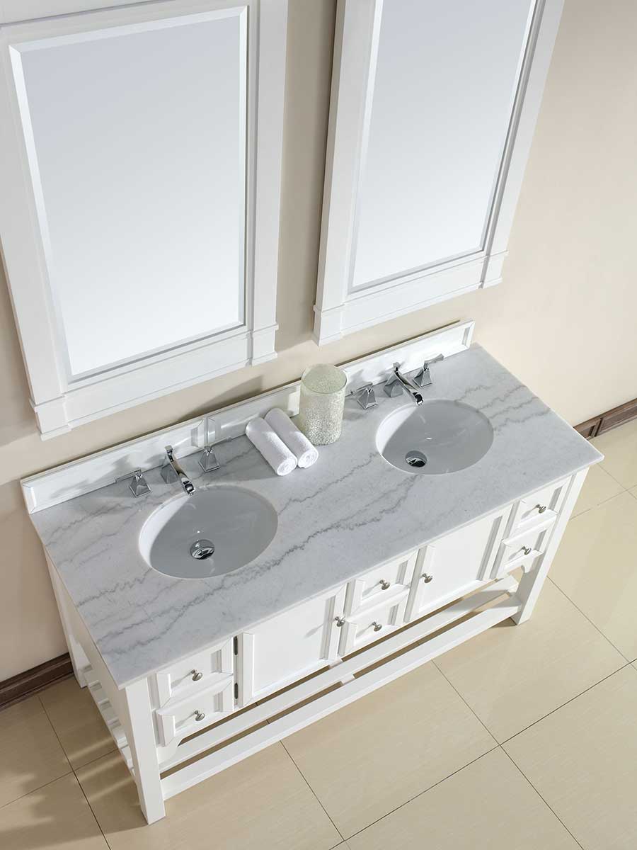 60" South Hampton Double Sink Vanity - Pure White 60" South Hampton Double Sink Vanity - Pure White