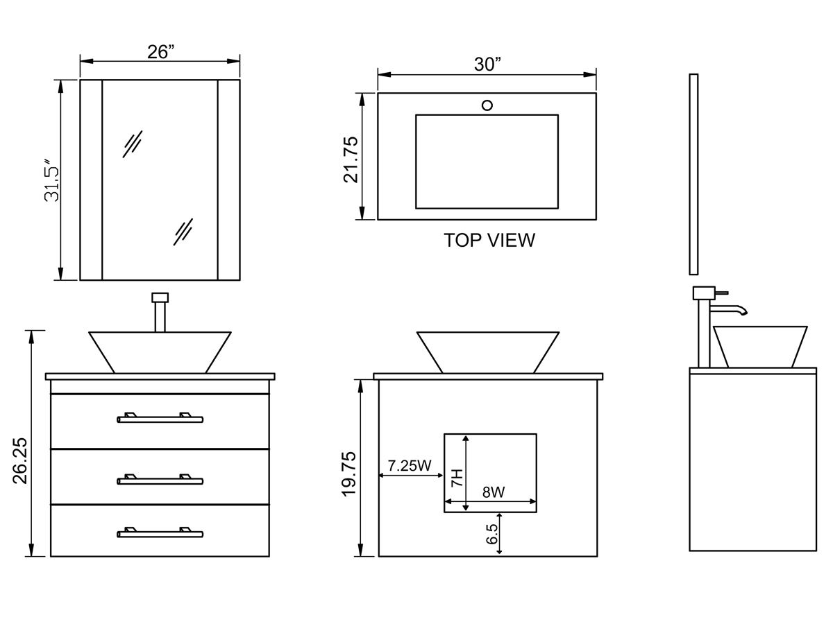 bathroom sink dimensions australia
