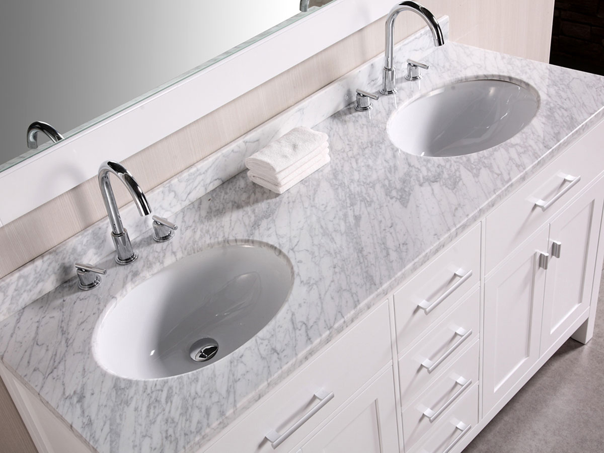 61 London Double Sink Vanity White Bathgemscom