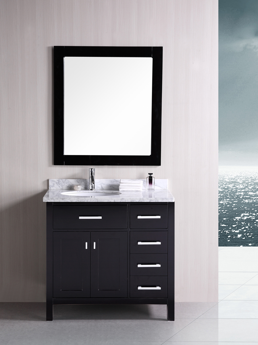 36" London Single Vanity with matching mirror