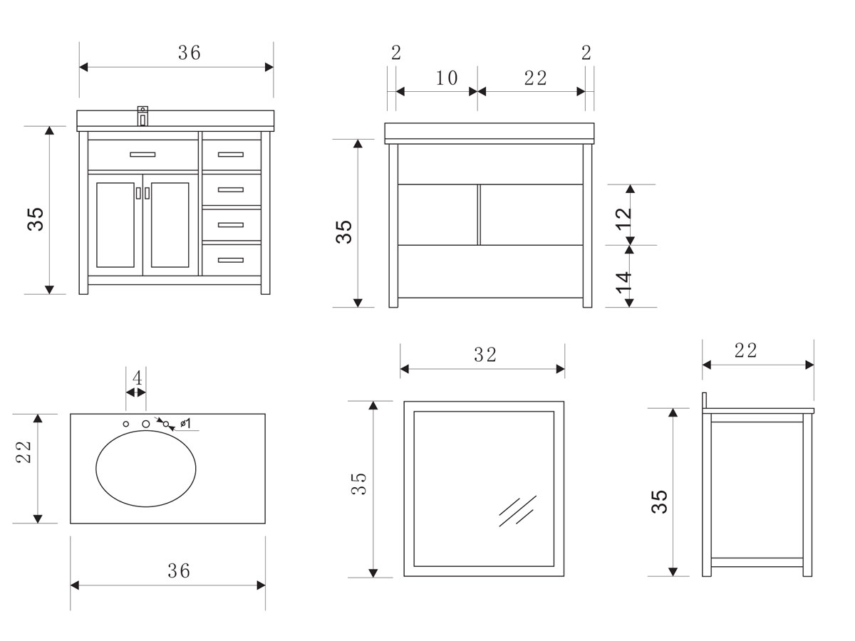 Bathroom Vanity Sizes