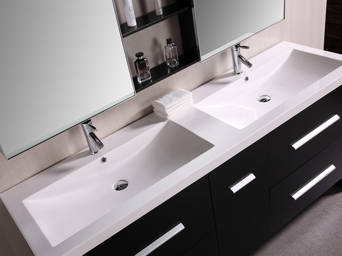 integrated double bathroom sink