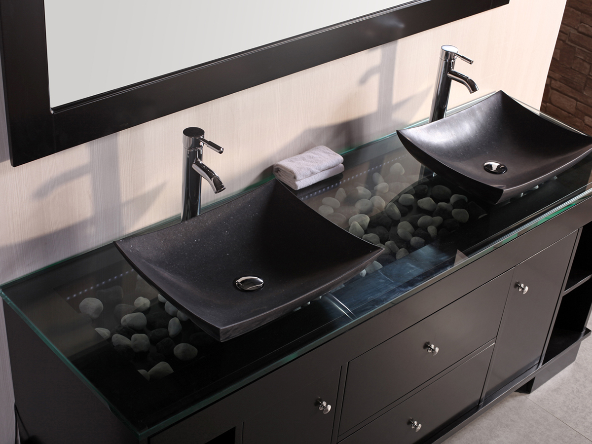 black stone bathroom sink