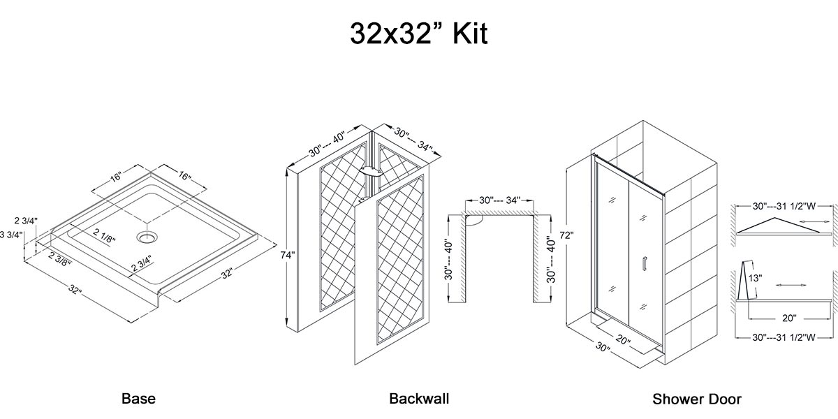 32x32" Kit - Dimensions 32x32" Kit - Dimensions