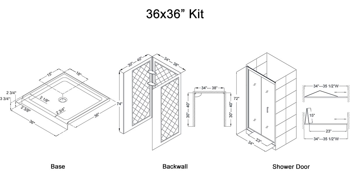 36x36" Kit - Dimensions 36x36" Kit - Dimensions