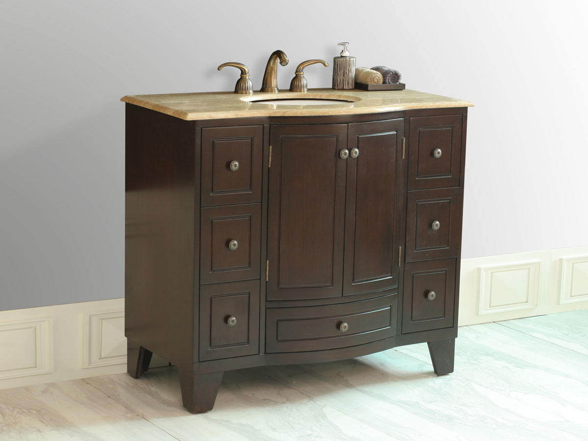 40" Grand Cheswick Single Vanity - with Travertine Top 40" Grand Cheswick Single Vanity - with Travertine Top