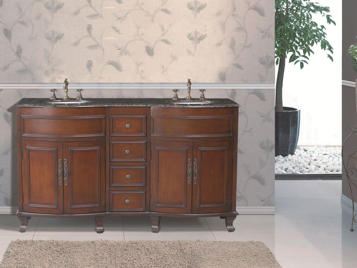 62" Winslow Double Sink Vanity - with Baltic Brown Granite Top 62" Winslow Double Sink Vanity - with Baltic Brown Granite Top