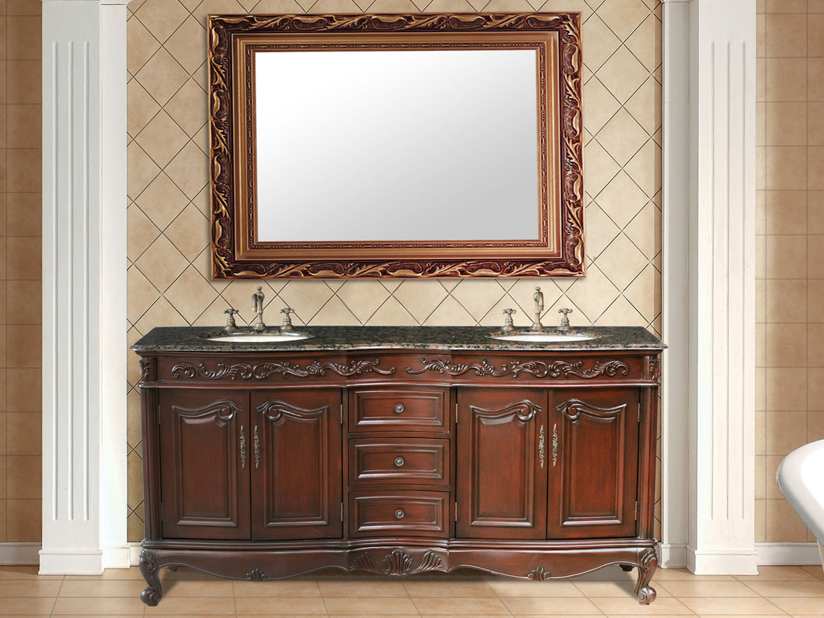 72" Saturn Double Sink Vanity - with Baltic Brown Granite Top 72" Saturn Double Sink Vanity - with Baltic Brown Granite Top