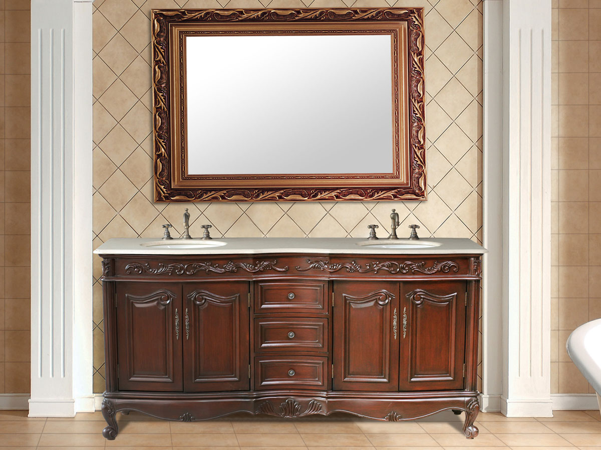 72" Saturn Double Sink Vanity - with Cream Marfil Marble Top 72" Saturn Double Sink Vanity - with Cream Marfil Marble Top