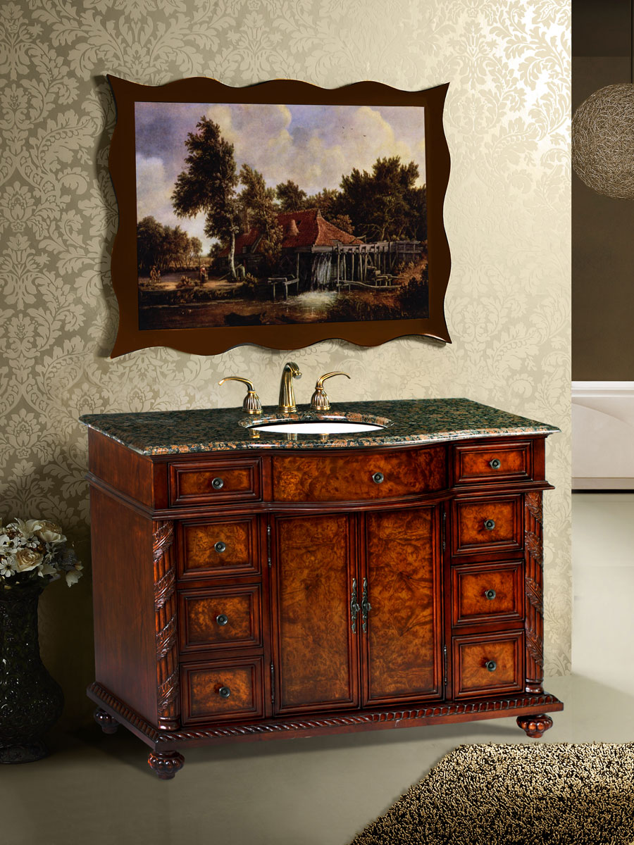 48" Amelia Single Bath Vanity - with Baltic Brown Top 48" Amelia Single Bath Vanity - with Baltic Brown Top