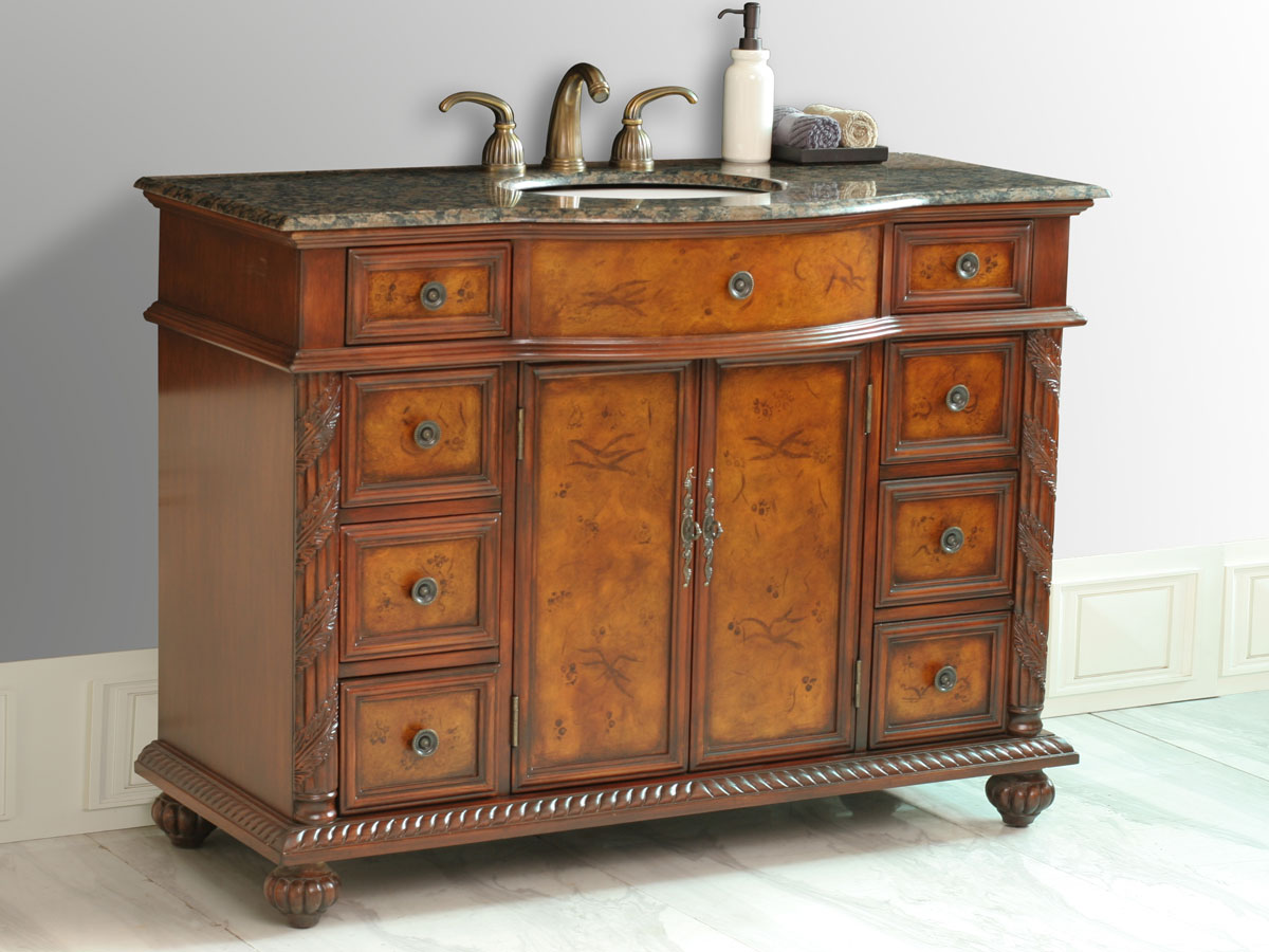 48" Amelia Single Bath Vanity - with Baltic Brown Top 48" Amelia Single Bath Vanity - with Baltic Brown Top