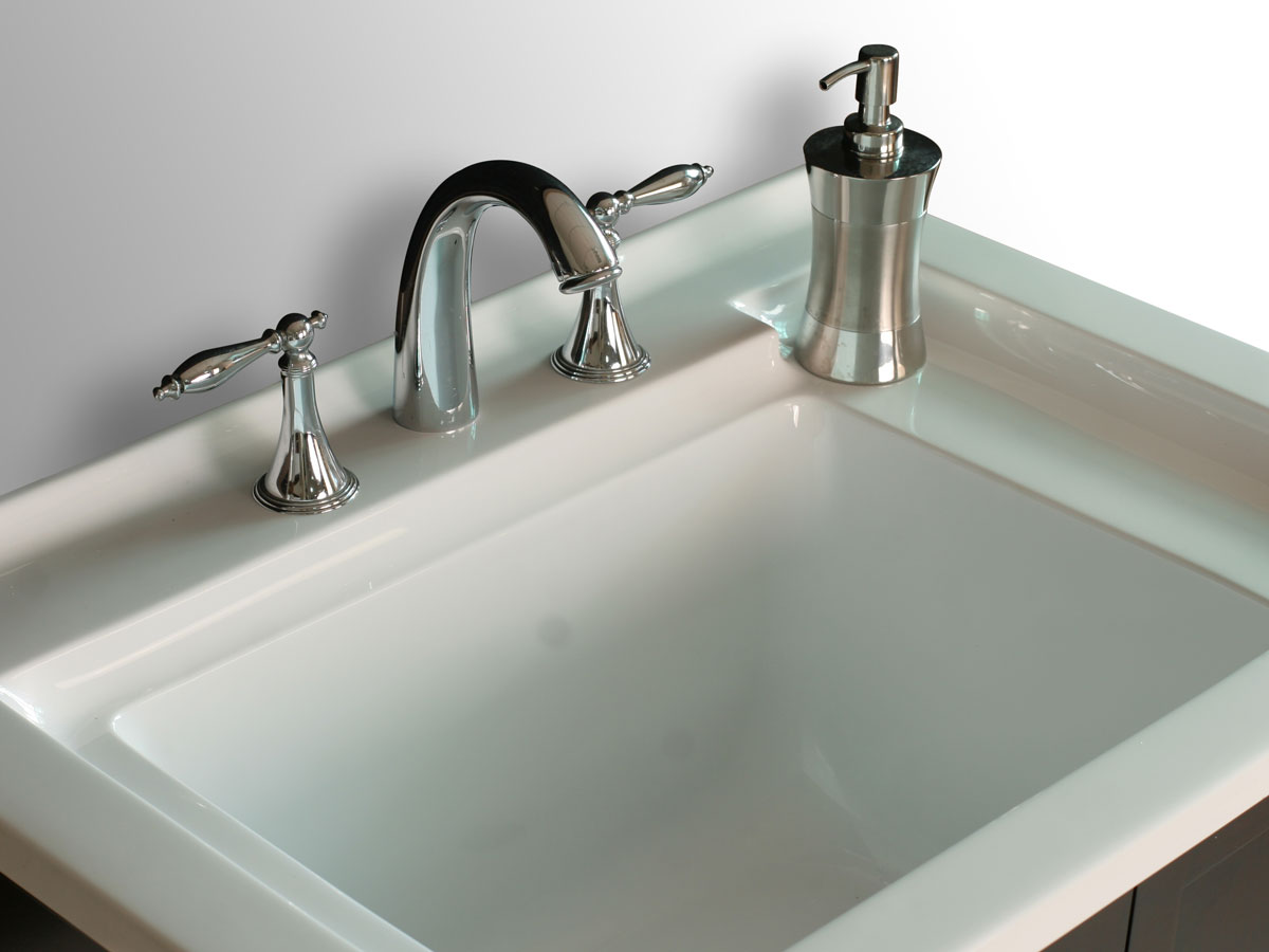 Porcelain integrated sink top Porcelain integrated sink top