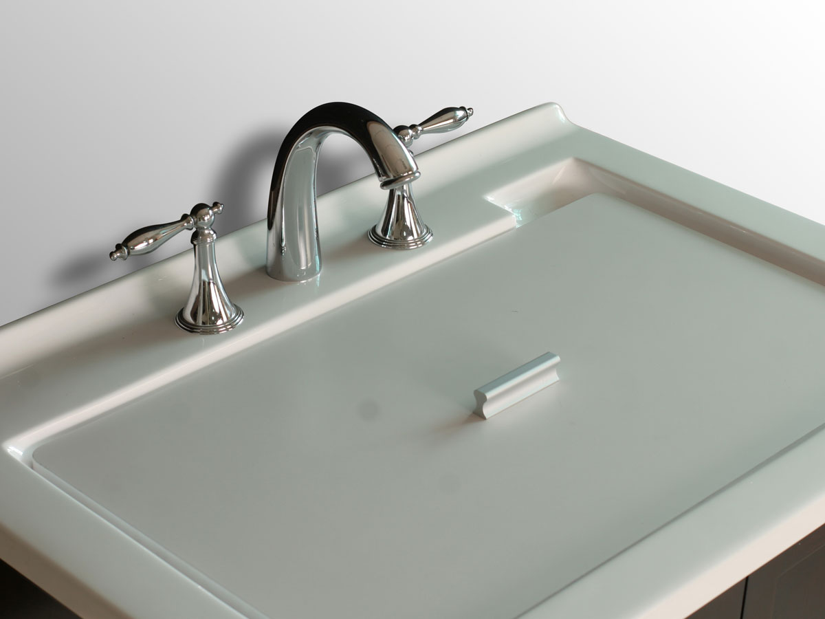 Porcelain integrated sink top Porcelain integrated sink top