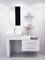 33.5" to 57" Scorpio Single Vessel Sink Vanity - White 33.5" to 57" Scorpio Single Vessel Sink Vanity - White