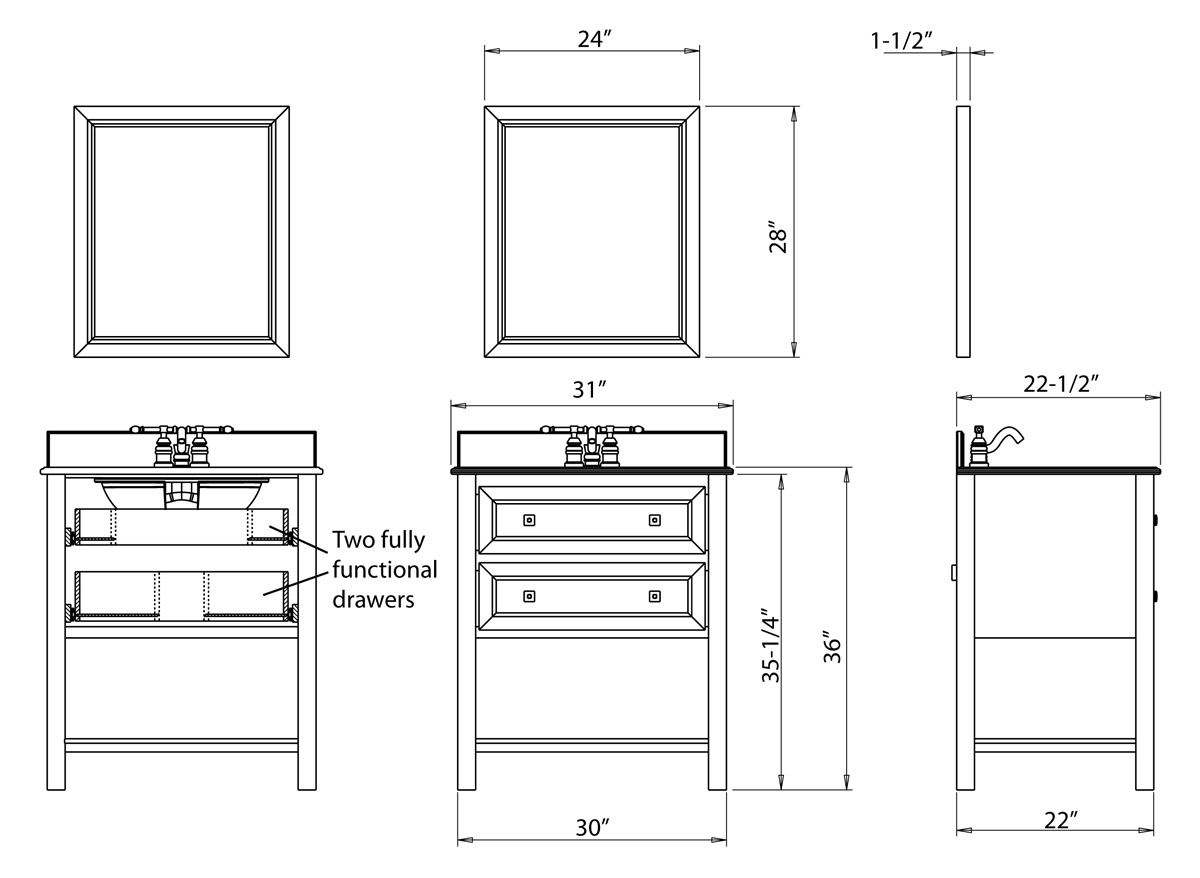 31" Aliso Creek Single Bath Vanity - Bathgems.com