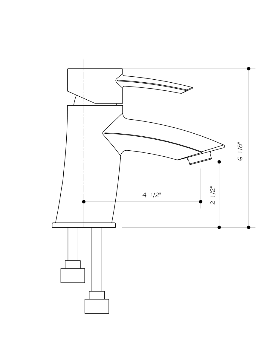 Single-Lever Chrome Faucet - Dimensions Single-Lever Chrome Faucet - Dimensions