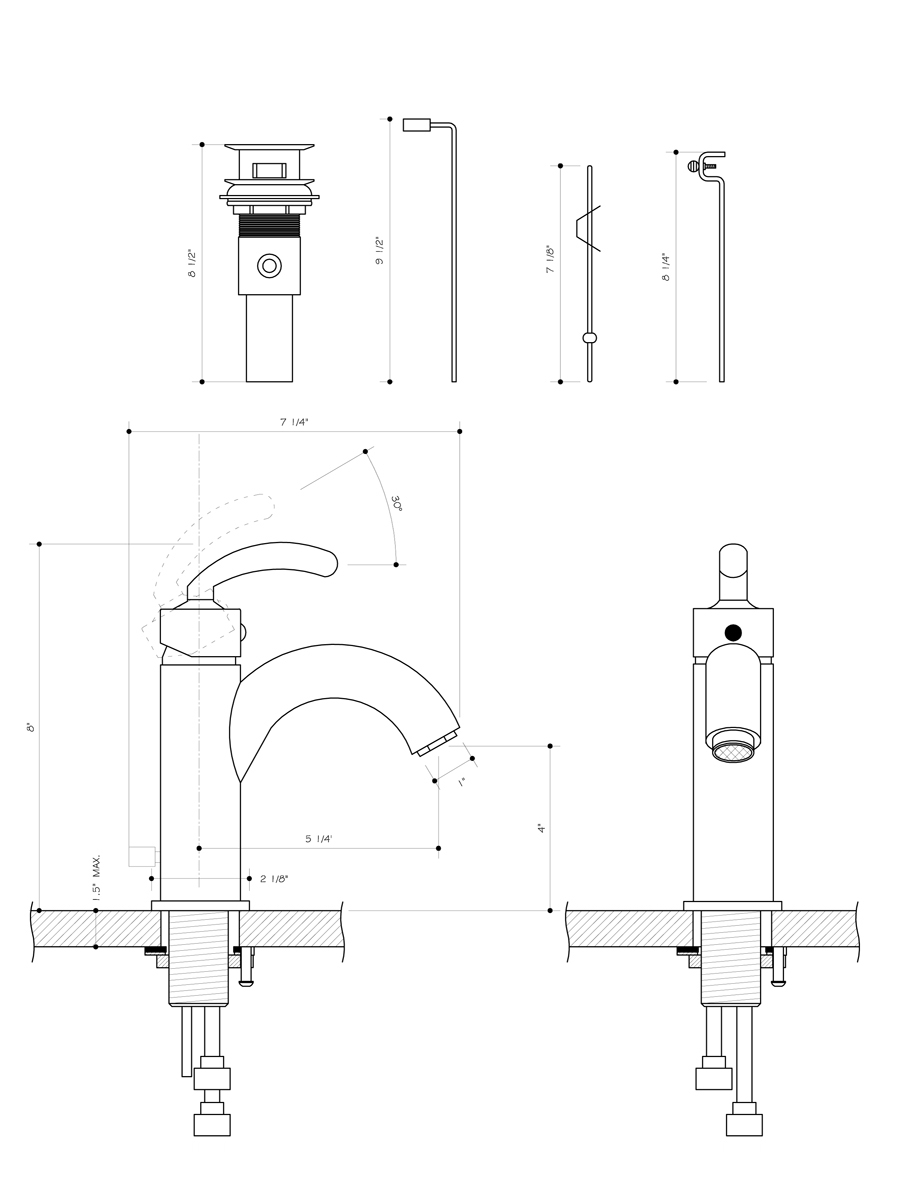 Single-Lever Faucet - Dimensions Single-Lever Faucet - Dimensions