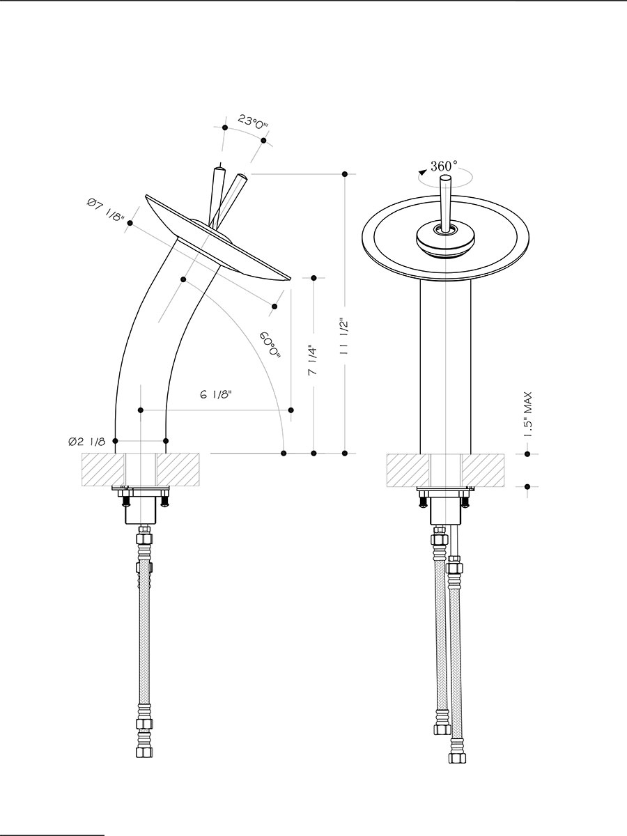Waterfall Faucet - Dimensions Waterfall Faucet - Dimensions