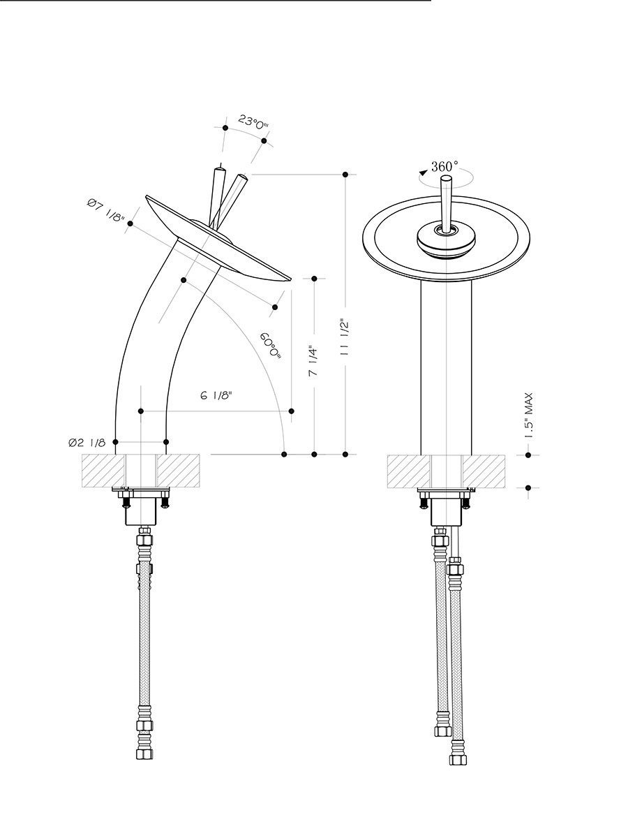 Waterfall Faucet - Dimensions Waterfall Faucet - Dimensions