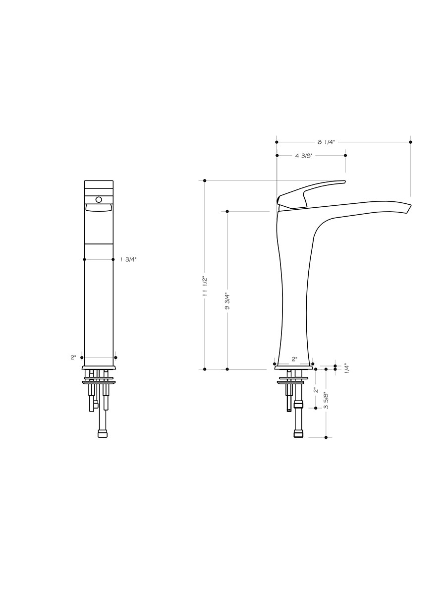 Dimensions of Blackstonian Vessel Faucet Dimensions of Blackstonian Vessel Faucet